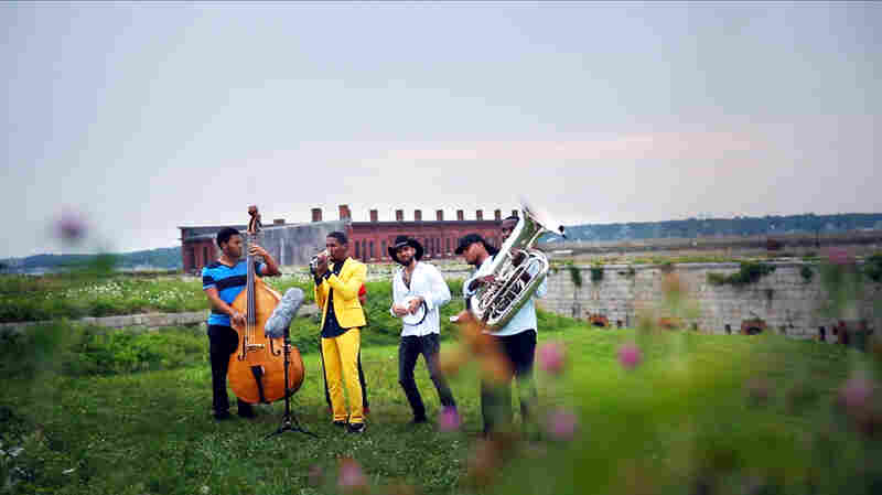 Jon Batiste Leads A Private Street Parade Atop A Fort